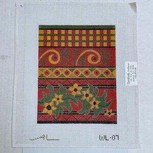 Handpainted Needlepoint Canvas Floral Holiday Christmas AL WL 07